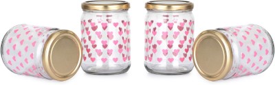 AFAST Glass Utility Container  - 500 ml(Pack of 4, Clear, Pink)