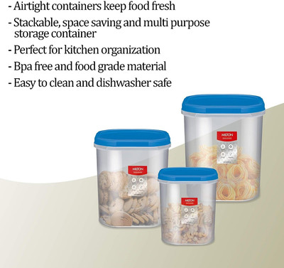 MILTON Plastic Utility Container  - 3000 ml, 4000 ml, 6000 ml(Pack of 3, Blue)