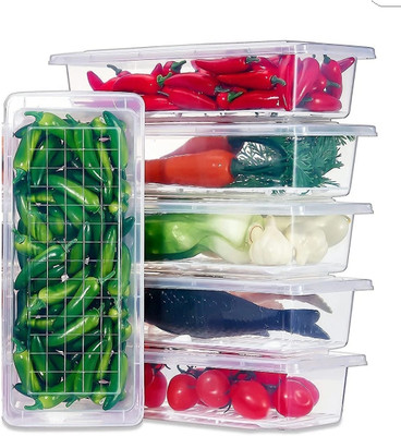Flipkart SmartBuy Plastic Fridge Container  - 1500 ml(Pack of 6, Clear)