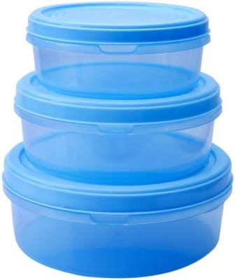 ZUVILIKA Plastic Grocery Container  - 3000 ml, 2000 ml, 1000 ml(Pack of 3, Blue)