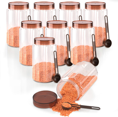 KUBER INDUSTRIES Plastic Utility Container  - 1500 ml(Pack of 9, Brown)
