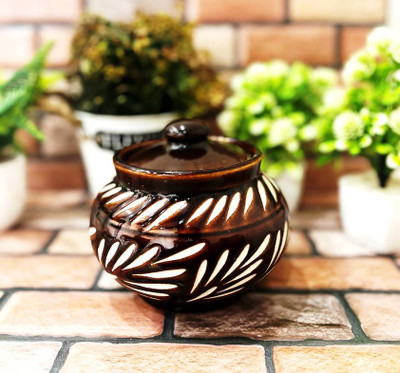 Newai Ceramic Pickle Jar  - 500 ml(Brown)