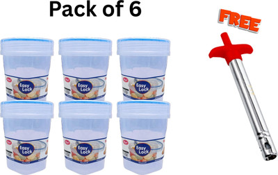 Ishwar Plastic Grocery Container  - 300 ml(Pack of 6, Transparent)