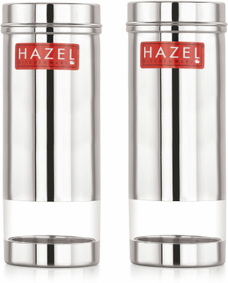 HAZEL Steel Fridge Container  - 600 ml(Pack of 2, Silver)