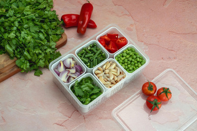 RAYORA Plastic Grocery Container  - 2200 ml(White)