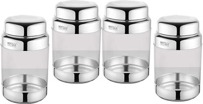 Mintage Polypropylene Grocery Container  - 2000 ml(Pack of 4, Silver)