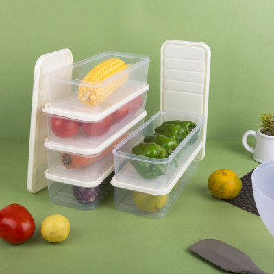 Suprita Plastic Fridge Container  - 1200 ml(Pack of 6, Clear)