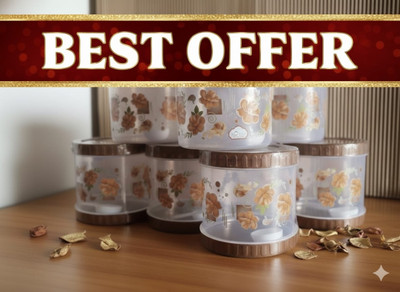 Shree Shyam Plastic Grocery Container  - 500 ml(Pack of 6, Brown, Light Green)