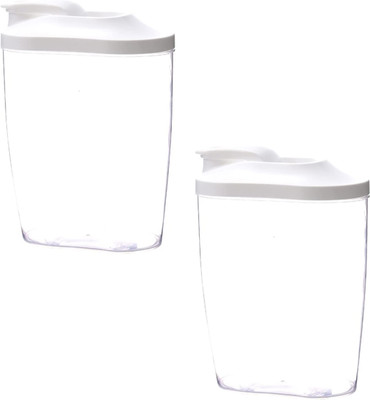 pepplo Plastic Grocery Container  - 1500 ml(Pack of 2, White)