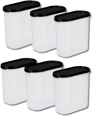 Freqcty Plastic Bread Container  - 1500 ml(Pack of 6, Black)