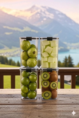 DYK Plastic Cookie Jar  - 1100 ml(Pack of 6, White)