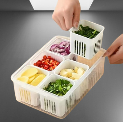 NEWSPARSH Plastic Fridge Container  - 2200 ml(White)