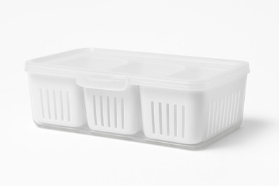LA'FORTE Plastic Fridge Container  - 1000 ml(White)