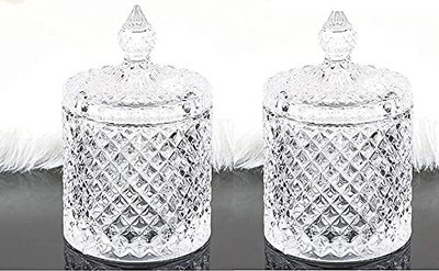 GRILIX Glass Utility Container  - 350 ml(Pack of 2, Clear)