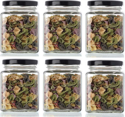 Avastro Glass Grocery Container  - 400 ml(Pack of 6, Clear)