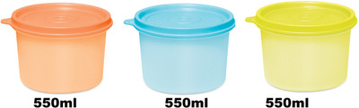 MILTON Plastic Utility Container  - 550 ml, 550 ml, 550 ml(Pack of 3, Multicolor)