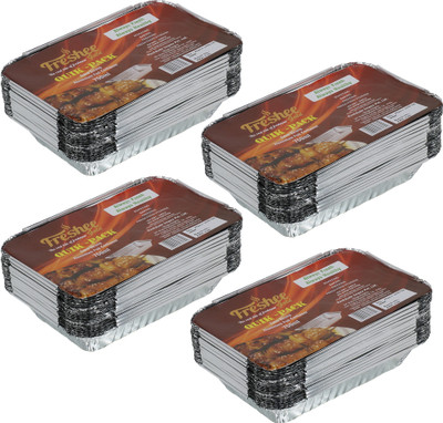 Freshee Aluminium Utility Container  - 750 ml(Pack of 4, Silver)