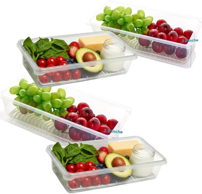 KSGT Polypropylene Fridge Container  - 1500 ml(Pack of 4, Clear)