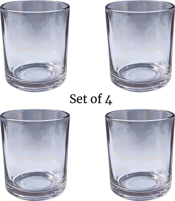 Prachi collection Glass Utility Container  - 200 ml(Pack of 4, White)