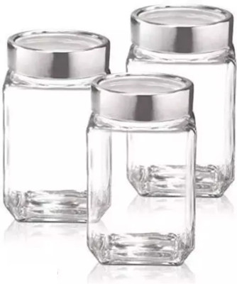 IndusBay Glass Utility Container  - 350 ml(Pack of 3, Clear)