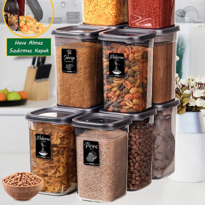 3D METRO SUPER STORE Plastic Grocery Container  - 1200 ml(Pack of 6, Grey)