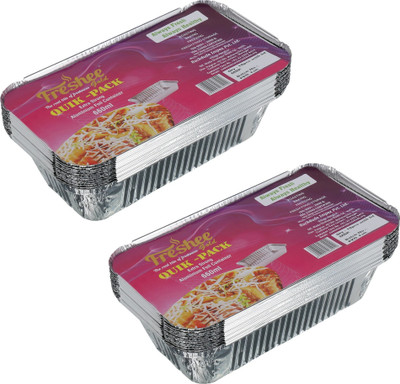 Freshee Aluminium Utility Container  - 660 ml(Pack of 2, Silver)