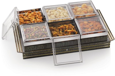 Flipkart SmartBuy Plastic Grocery Container  - 500 ml(Pack of 6, Brown)