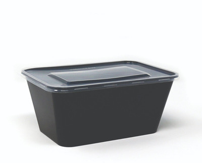 offroad Plastic Grocery Container  - 1000 ml(Pack of 40, Black)