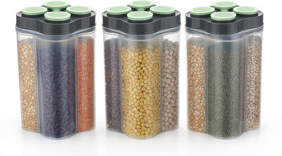UNIBRITE Plastic Grocery Container  - 2500 ml(Pack of 3, Multicolor)