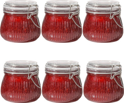 Star Work Glass Grocery Container  - 500 ml(Pack of 6, Clear)
