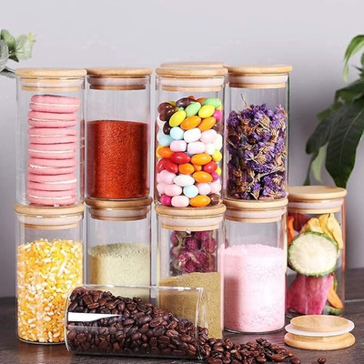MAGNATIC Glass Tea Coffee & Sugar Container  - 300 ml(Pack of 2, Clear)