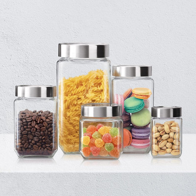 MUNOO Glass Grocery Container  - 250 ml(Pack of 3, Clear)