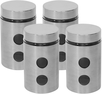 Cutting EDGE Steel, Glass Grocery Container  - 1200 ml(Pack of 4, Silver)