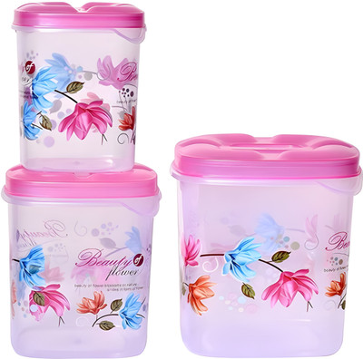 Jinila Plastic Grocery Container  - 6000 ml(Pack of 3, Multicolor)