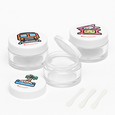 GRITSPARK Plastic Utility Container  - 8 g(Pack of 3, Transparent, White)