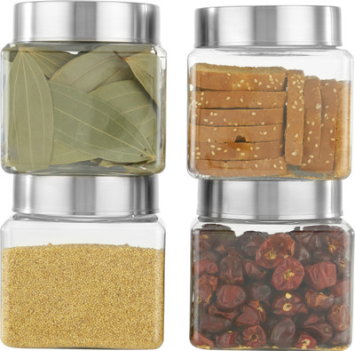 KOLORR Plastic Grocery Container  - 1200 ml(Pack of 4, Clear)
