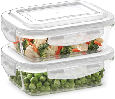 BOROSIL Glass Grocery Container  - 740 ml(Pack of 2, Clear)