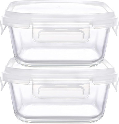 IndusBay Glass Utility Container  - 800 ml(Pack of 2, Clear)