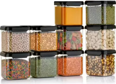 STARKENDY Plastic Grocery Container  - 500 ml(Pack of 12, Black)