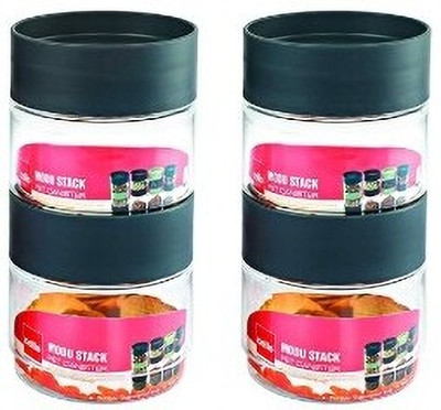 Modustacks Plastic Grocery Container  - 500 ml(Pack of 4, Grey)