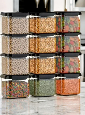 JORDY Plastic Grocery Container  - 500 ml(Pack of 12, Clear)
