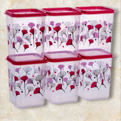 PEXFROM Plastic Grocery Container  - 1000 ml(Pack of 6, Pink)