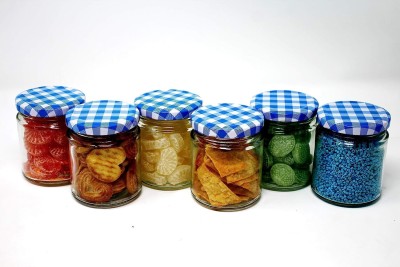 Star Work Glass Pickle Jar  - 200 ml(Multicolor)