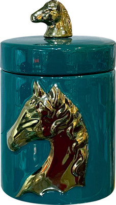 Lemon Tree Ceramic Tea Coffee & Sugar Container  - 1000 ml(Green)