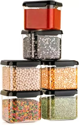 SKYHEART Plastic Grocery Container  - 500 ml(Pack of 6, Clear)