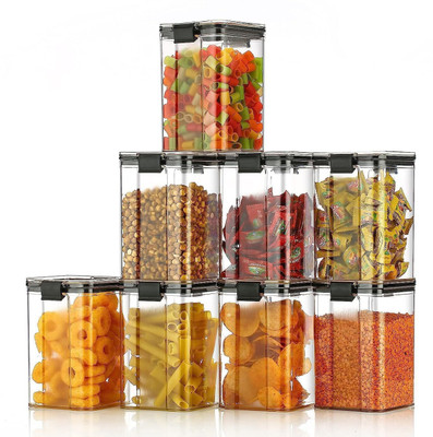 SKYLIO Plastic Utility Container  - 1100 ml(Pack of 8, Clear, Black)