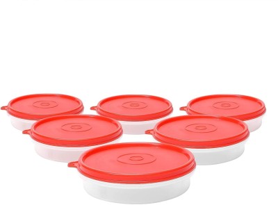 Cutting EDGE Polypropylene Fridge Container  - 190 ml(Pack of 6, Red, Clear)