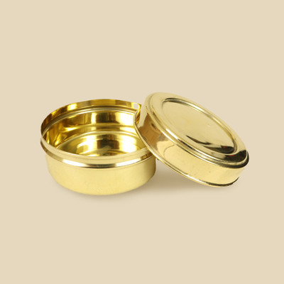 Spilbox Brass Grocery Container  - 150 ml(Gold)