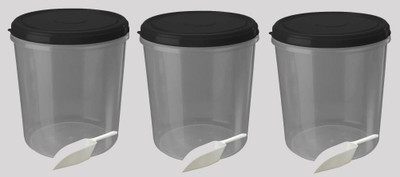 AK HUB Plastic Grocery Container  - 15000 ml(Pack of 3, Black)