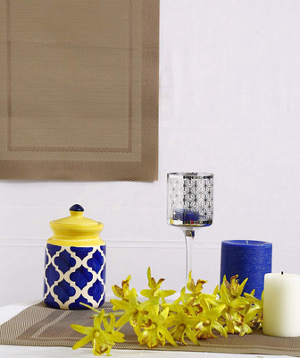 caffeine Ceramic Pickle Jar  - 500 ml(Blue)